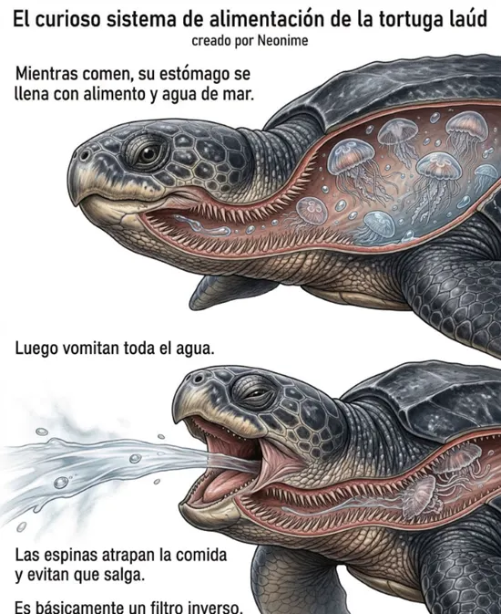 瀏覽臉書時無意中發現的高解析度的革龜吃水母的解剖圖