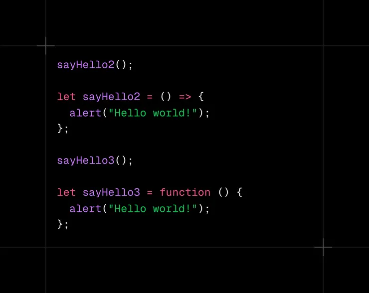 這是兩種把anonymous function指定成變數的方式。