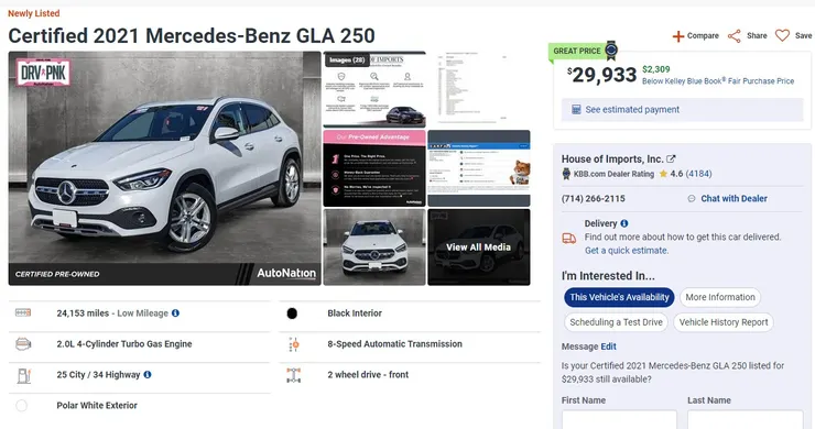 五星級外匯車美規GLA250