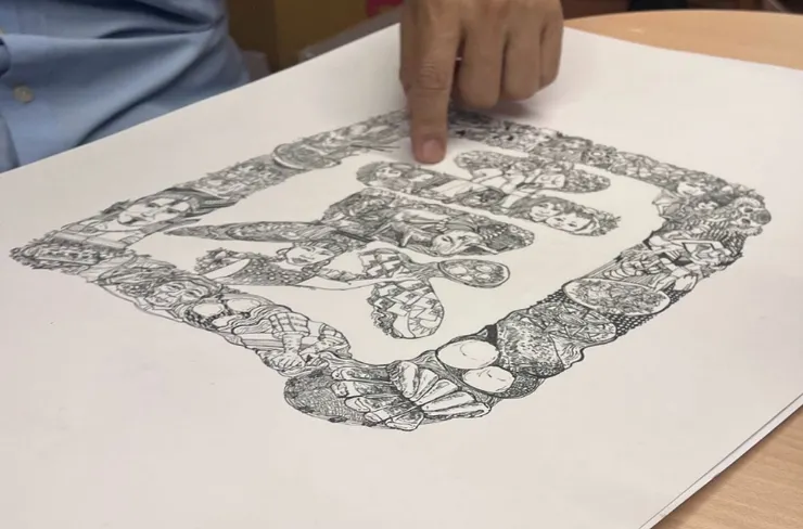 「園」是由桃園的人文文化所組成,象徵多元文化的社會,例如:外省 人、原住民與新移民等/圖 中原大學服務學習中心 提供。