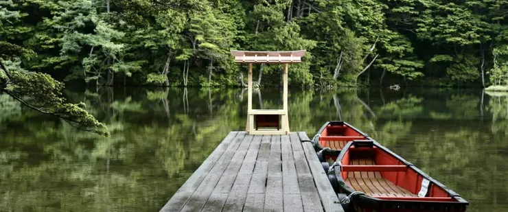 『明神池』、『穗高神社』