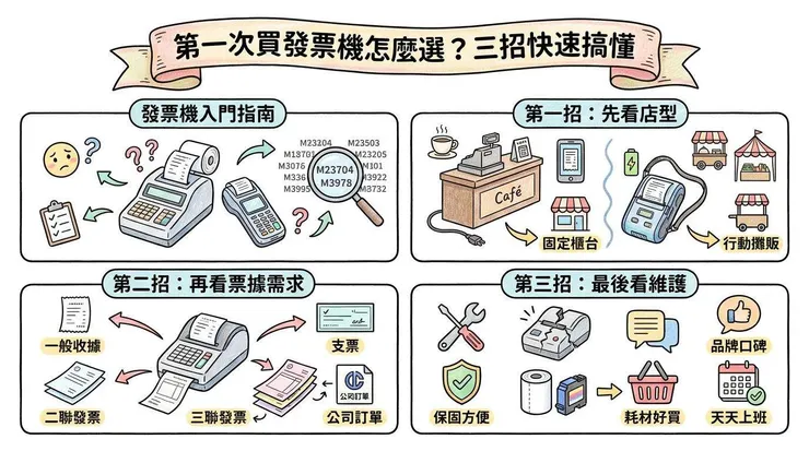 第一次買發票機怎麼選？三招快速搞懂