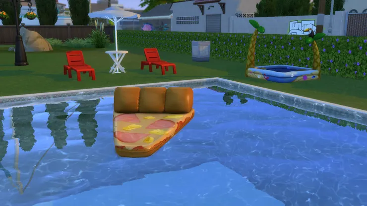 我很喜歡造型可愛的物品,例如這張浮床。但在Sims 3浮床會在一夜之間被偷去。