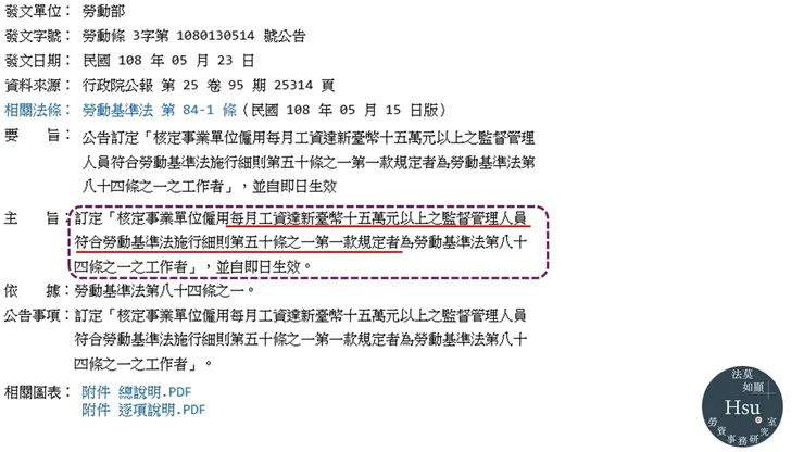 勞動部108.5.23勞動條3字第 1080130514 號公告