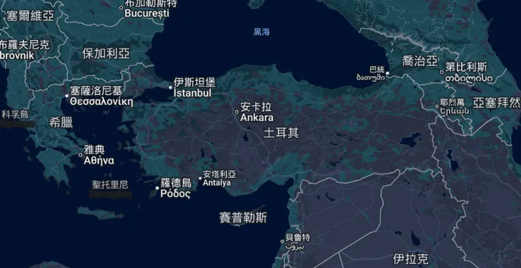 土耳其首都安卡拉，位於國土中央，也是我交換的地方。 Ref: Google Maps