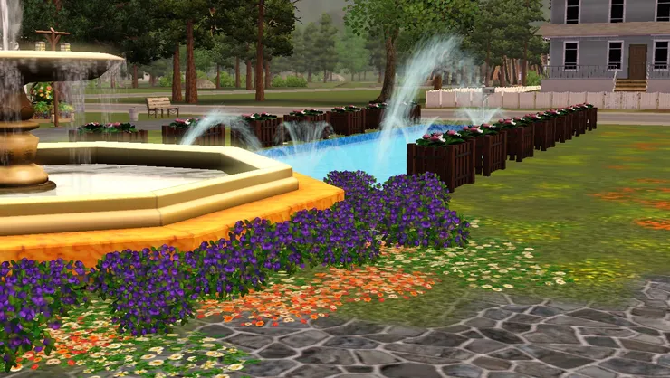 我不想顏色和種類太單一，因而用了好幾種花。