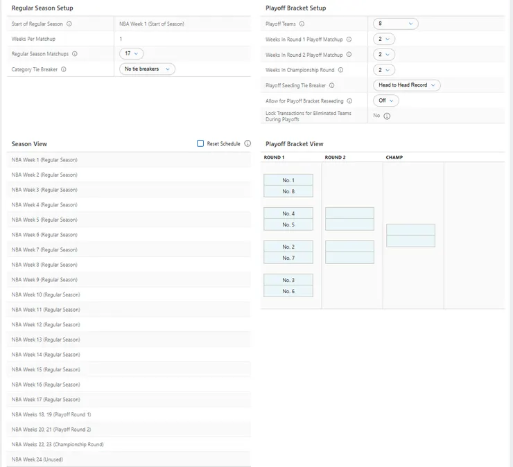 賽程設定可以看到時程預覽畫面