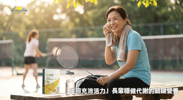 隨著年紀增長，長輩的代謝與消化機能大不如前。選擇溫和不傷胃的力能鋅，能有效支援長輩的生理機能與醣類正常代謝，盡情享受充滿活力的戶外時光！