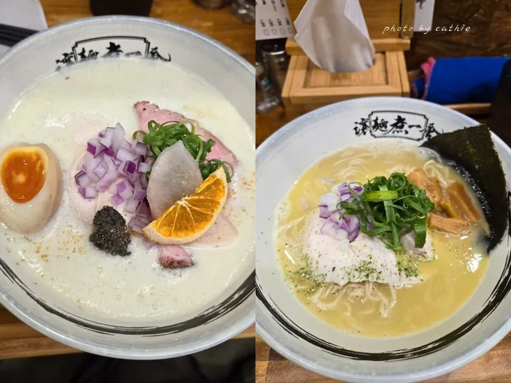 左：泡系松露雞白湯／右：雞白湯拉麵
