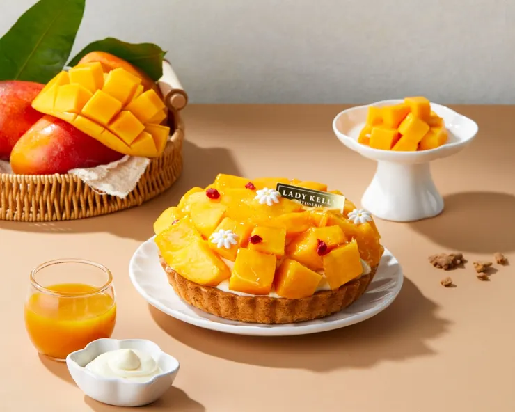 圖說：豪邁的將新鮮愛文芒果堆成小山，鮮嫩欲滴的模樣讓人瞬間勾起味蕾。（資料來源：LADY KELLY）