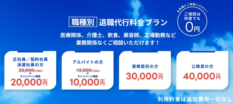各家代辦公司廣告範例/退職代行イマスグヤメタイ