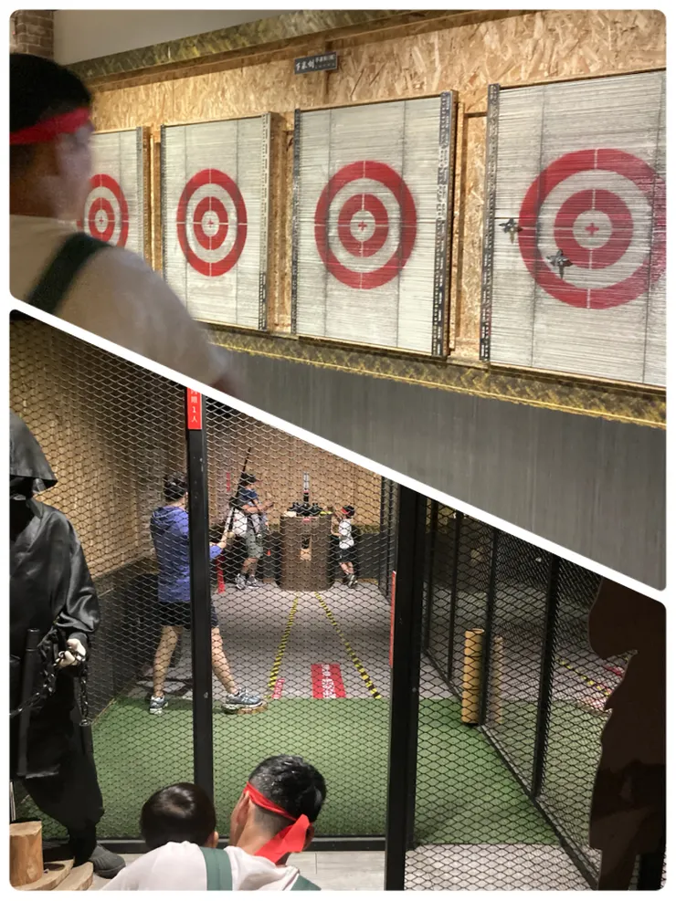 上方相片是第五關手裏劍（橫），下方相片是第六關迴旋斬！