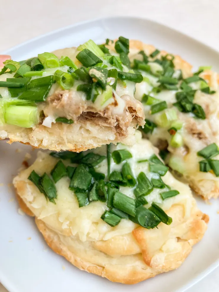 第二次平底鍋加熱,還加了青蔥點綴