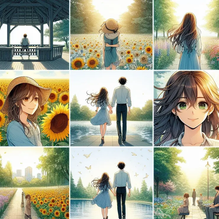 她的身影出現在遠處，慢慢走近