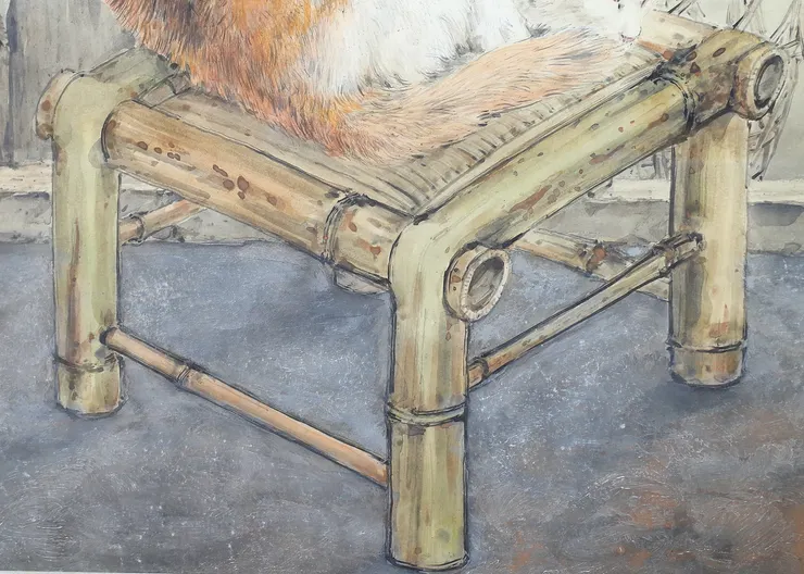 〈陽春日暖／冬日暖陽〉局部－竹椅