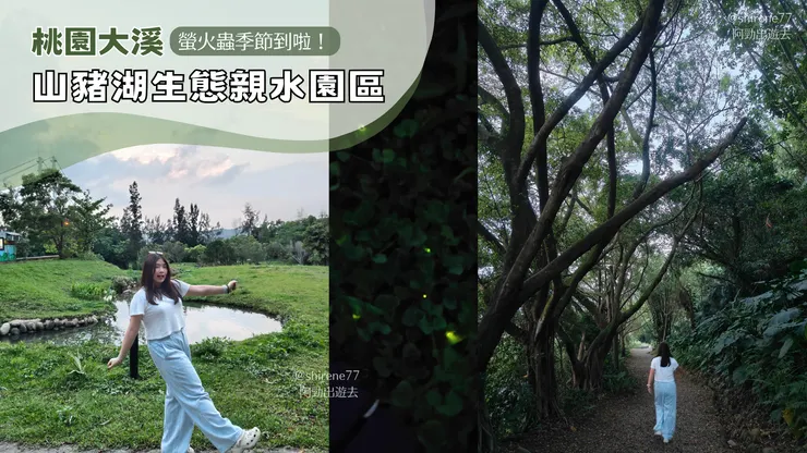 山豬湖生態親水園區靠近中庄吊橋的區域+螢火蟲+碎石步道