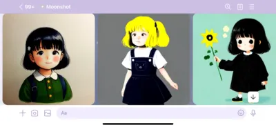 Line Moonshot指令:插畫 傻有理,小女孩