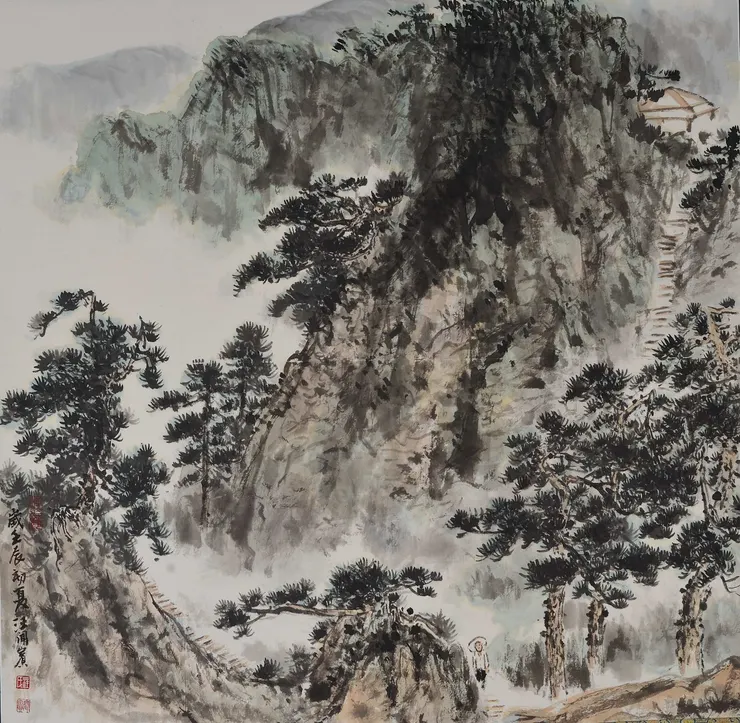 〈山亭晚翠〉