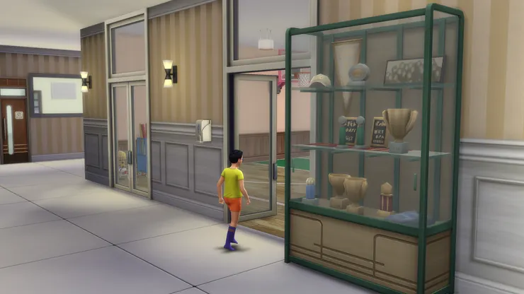 這個學生二話不說直走進禮堂，不知想幹什麼。