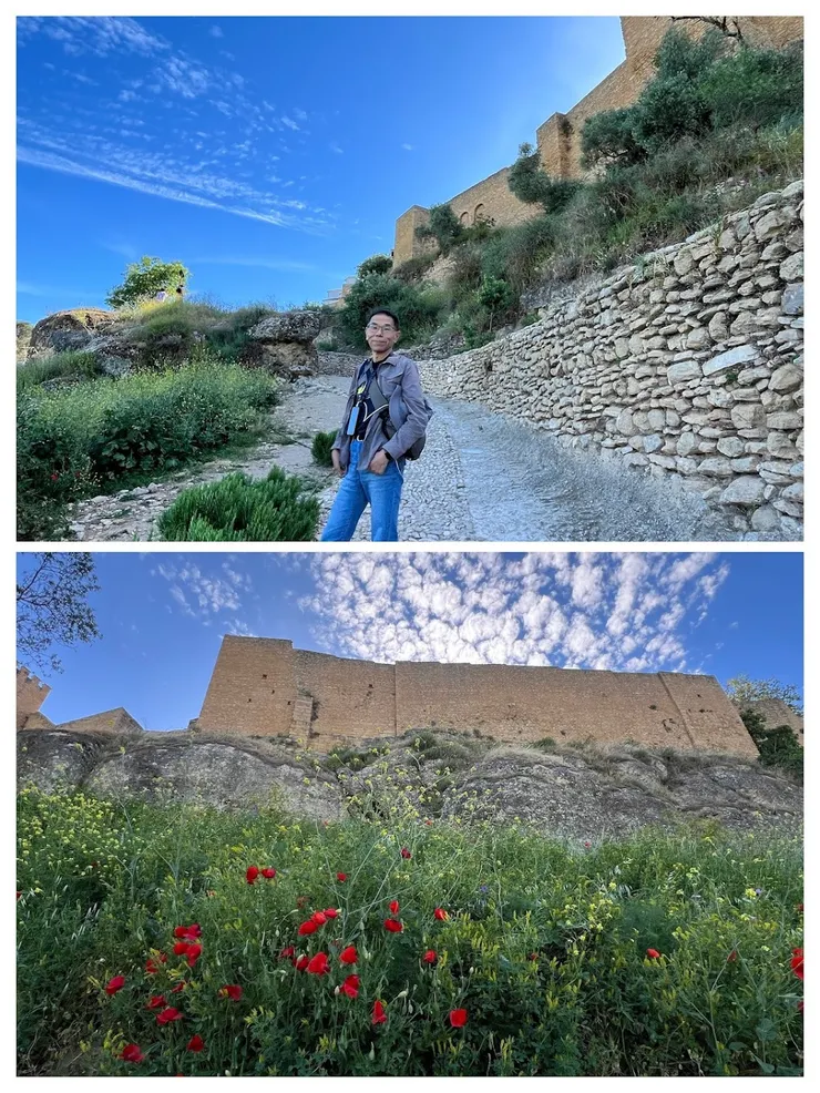 往老城牆方向往上爬坡