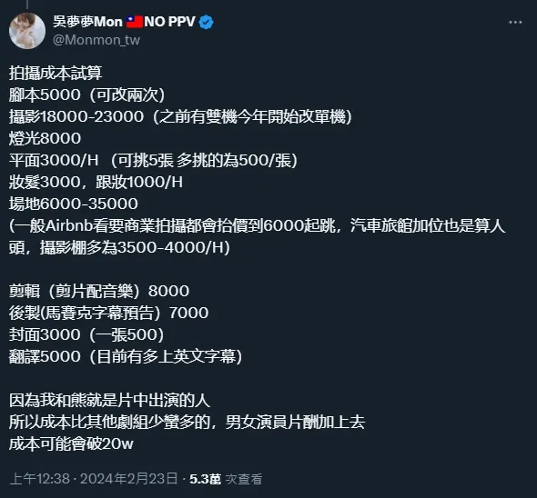 吳夢夢在推特上的討論