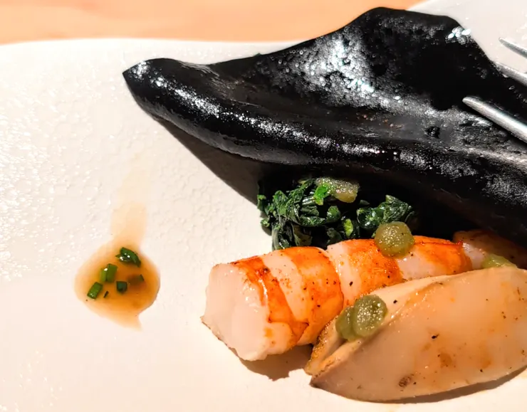 看看那天使紅蝦的完美熟度！