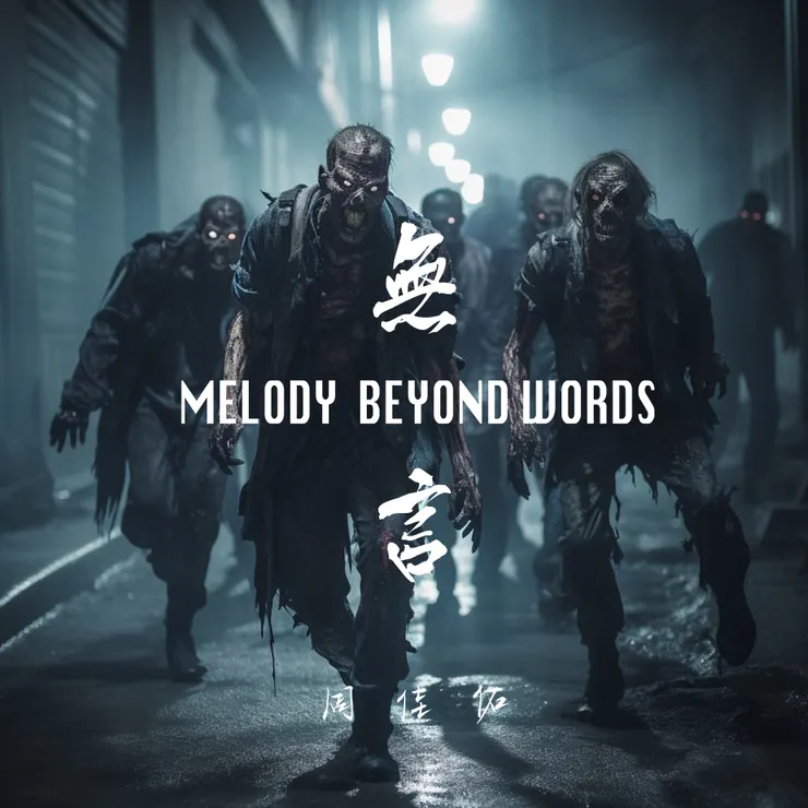 單曲《無言 Melody Beyond Words》專輯封面喪屍行走於街道。(圖／indie monster AI 提供）