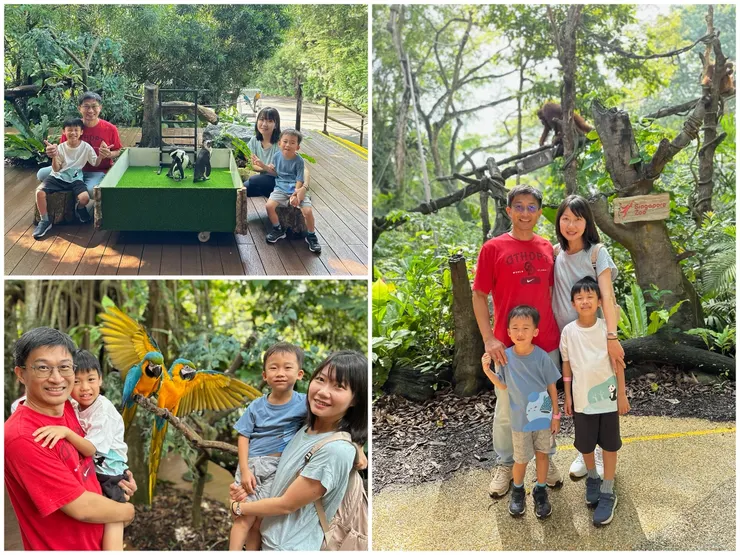 跟動物合照時，他們還會cue動物做動作，非常專業