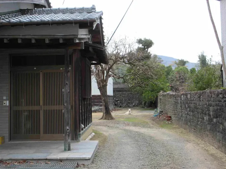 往第6番安樂寺的路上都是經過一般人家,碰到家狗特別開心