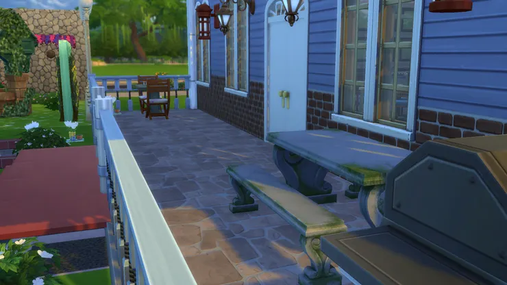 雖然現在有點不想要露台，但它也有作用，我喜歡門口地方有簷篷，可以放燒烤爐。