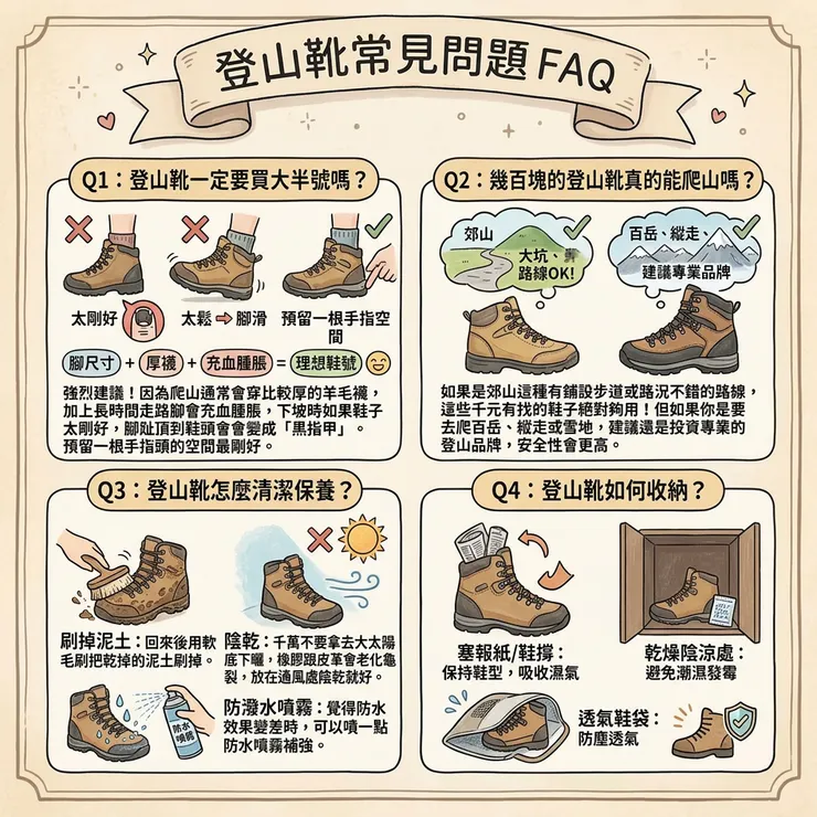 登山靴常見問題FAQ 
