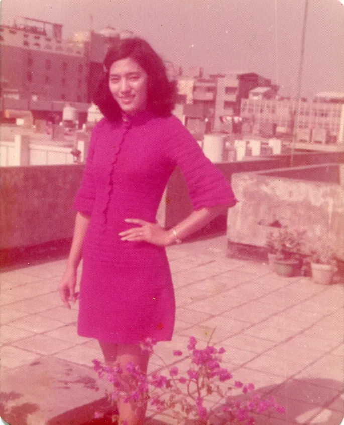 媽媽在鹽埕區舊家的頂樓陽台