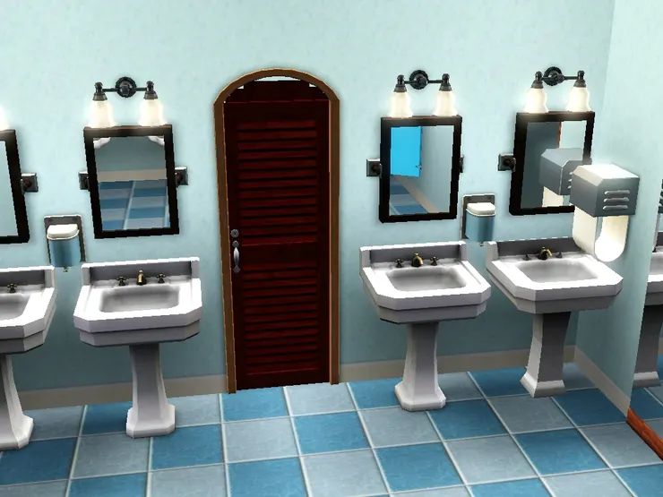 門的內側用了深啡色,給人沉穩的感覺。(女廁也好像一樣)