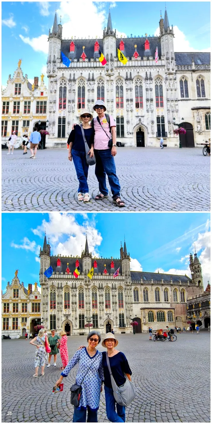 【在城堡廣場市政廳前留影。】