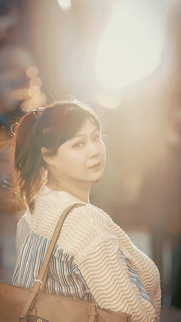 逆光人像，我的老婆最漂亮。