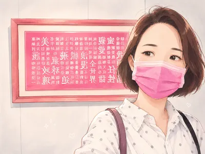 我和展品撞色了：今天的桃紅色巧合 🌺