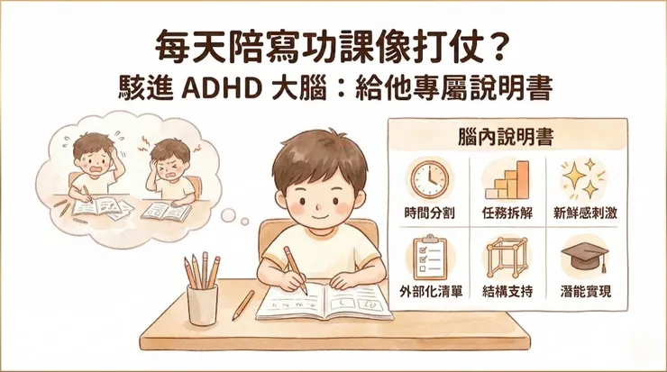 臨床上，單純要求孩子「更專心」往往效果有限；更重要的，常是協助孩子建立一套較符合其神經特性的外部支持系統。
