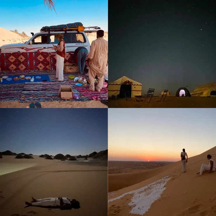 椰棗樹下午餐/手機直接拍出星空/沙地隨便躺隨便爽/最美的夕陽