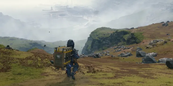 在斜坡上小心下行 — 每一步都要維持平衡,否則貨物就會傾倒。