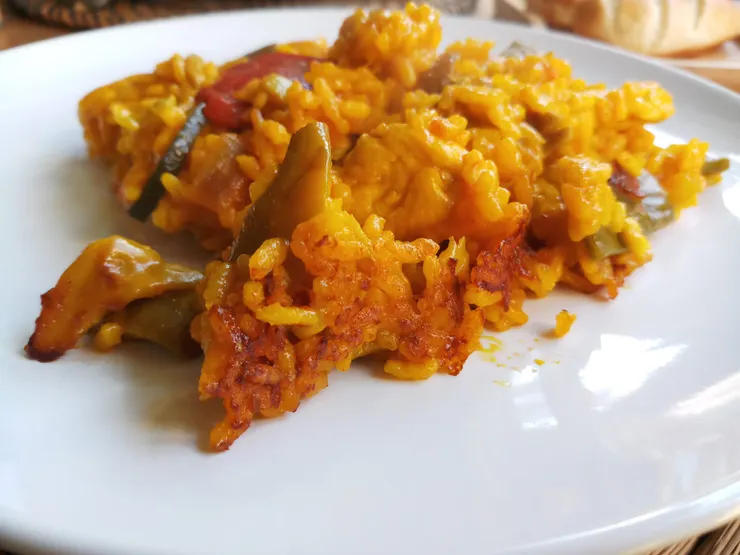 圖中可見燉飯鍋巴socarrón，圖片攝於家中