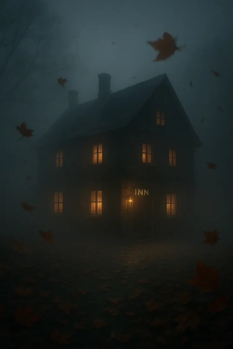 霧中燭光，孤旅的起點，旅店窗內的微光搖曳，似在召喚，又似在警示。〈本章節插圖示意圖由AI協助生成。〉