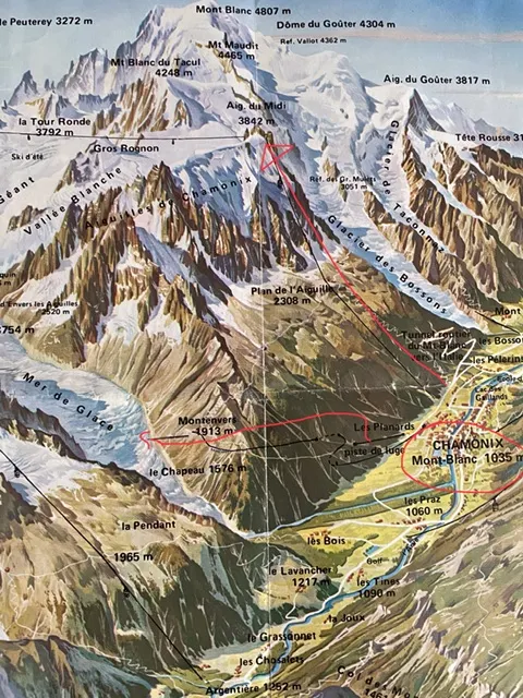 紅線標示所到之處。(陳年地圖照片)