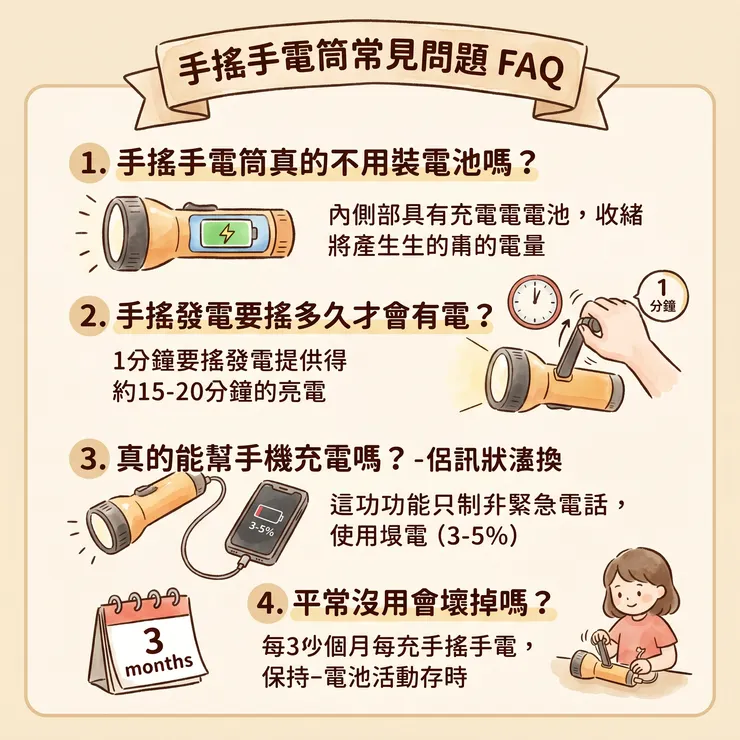 手搖手電筒常見問題FAQ
