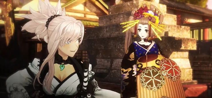 高尾太夫與武藏，兩人之間是超越主從的信任。