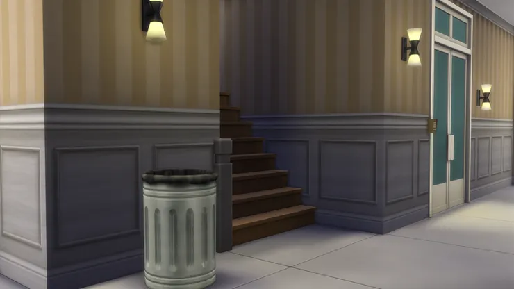 在接待處的是前梯。我覺得樓梯旁一定要有垃圾桶。