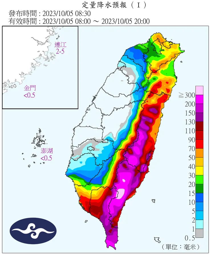 台中地區無風無雨