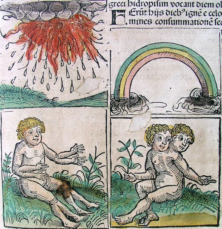 紐倫堡編年史中的怪物誕生與預兆。