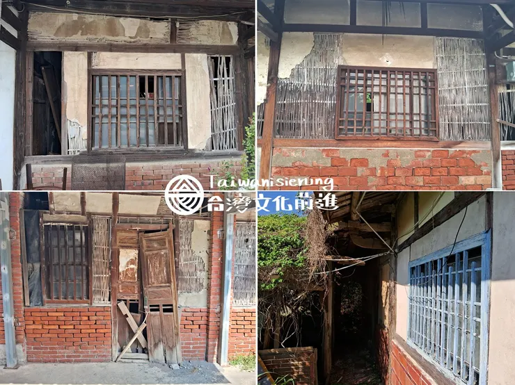 傳統台灣厝常見的組合模式:竹篦仔牆體,搭配穿斗式屋架和牆框,再安上有加上木柵的平格窗。(左上)採集地點:彰2(左下)採集地點:彰2(右上)採集地點:彰4(右下):嘉1,可以看到窗後面有的牆面有突出來的關刀攑。