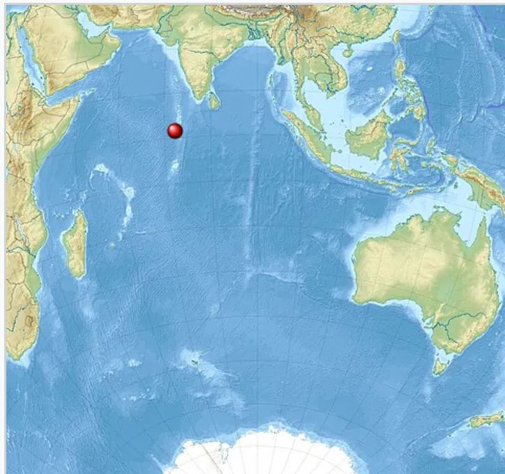 运兵船沉没在印度洋的大概位置