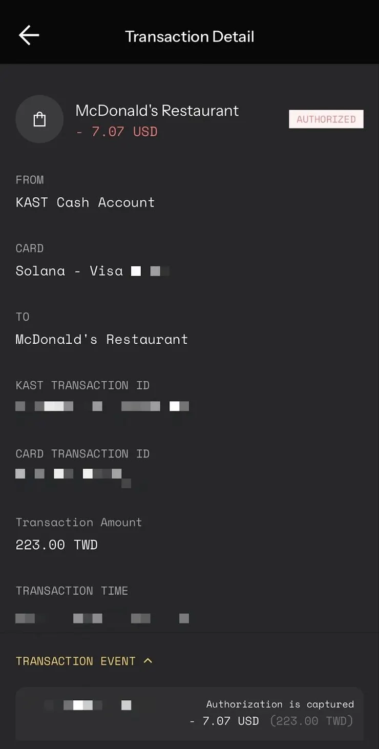 Kast x Solana 加密貨幣卡:4% MO 截圖 12
